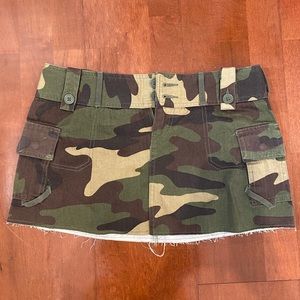 Camo Denim Skirt